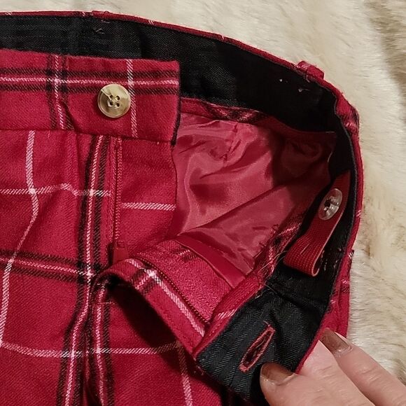 JANIE AND JACK RED PLAID WOOL PANTS, SIZE 6-12 MONTHS, NEW! - Picture 7 of 12